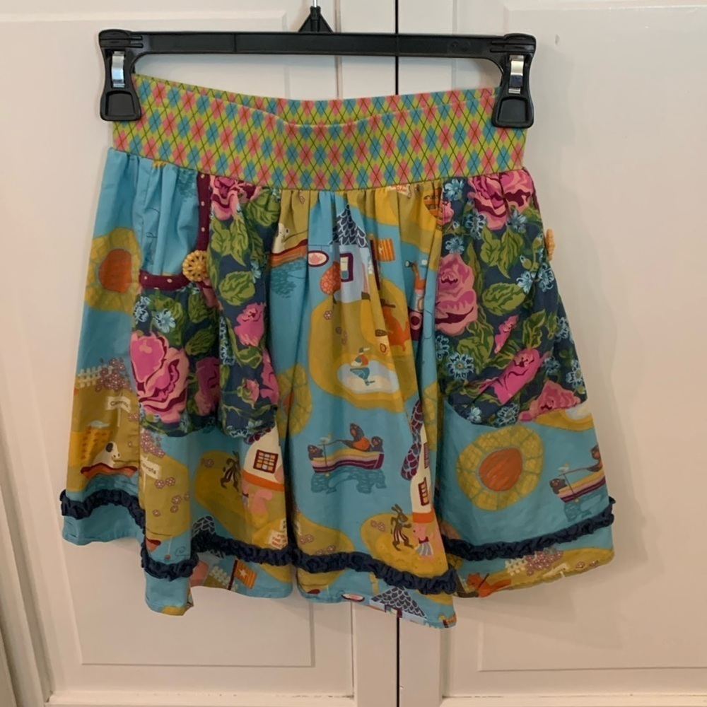 Paint By Numbers sz 10 multi patterned skirt